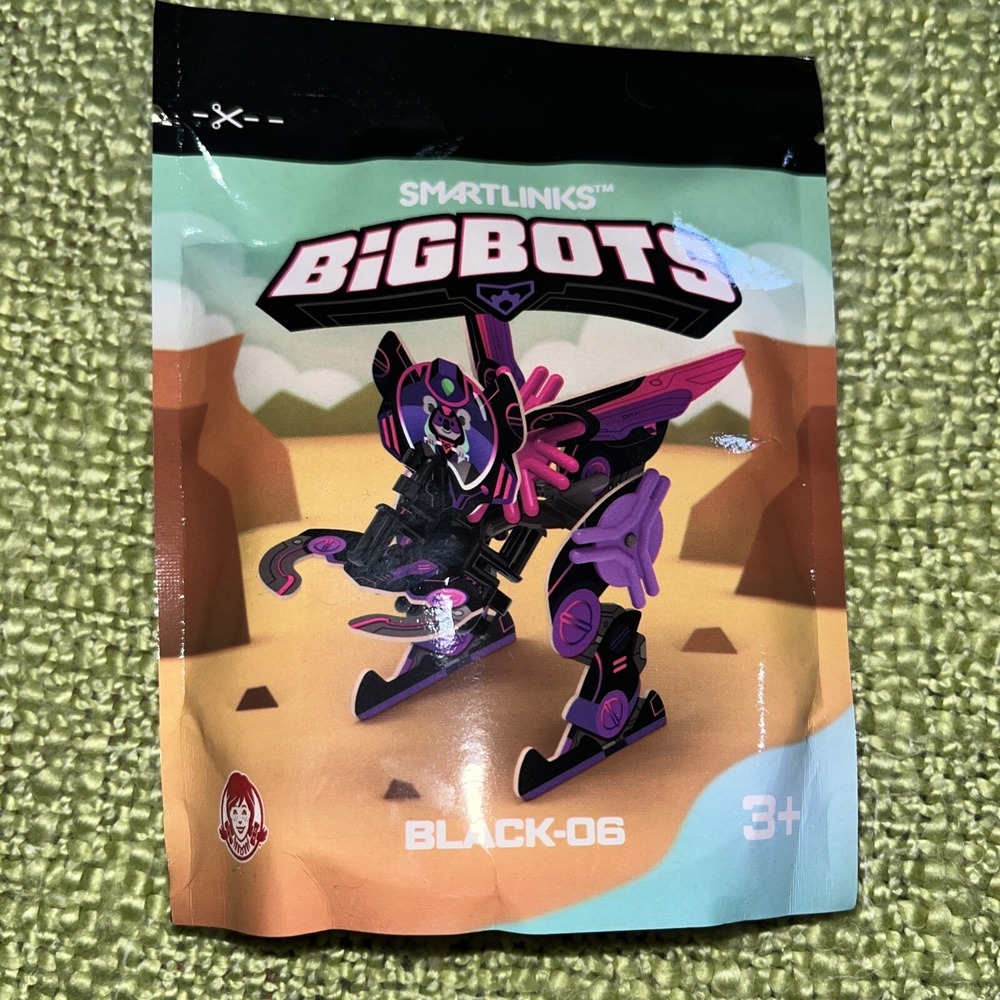 Wendys Kids Meal Smartlinks 2022 BigBots Black-06 NIPβ Sealed